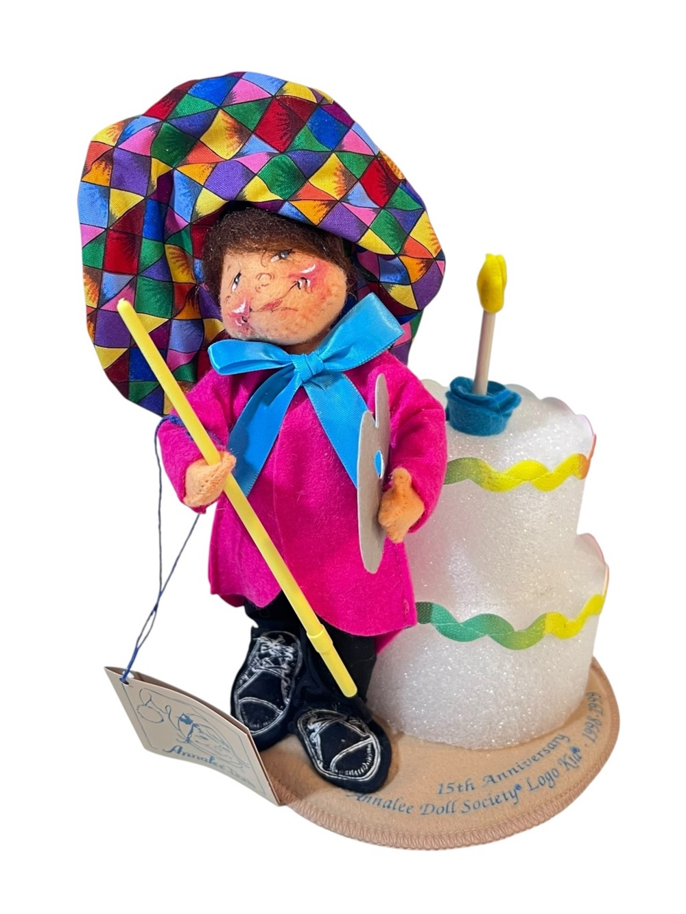 Annalee Doll Society 15th Anniversary Logo Kid 7” Doll 1998-99 Original Box